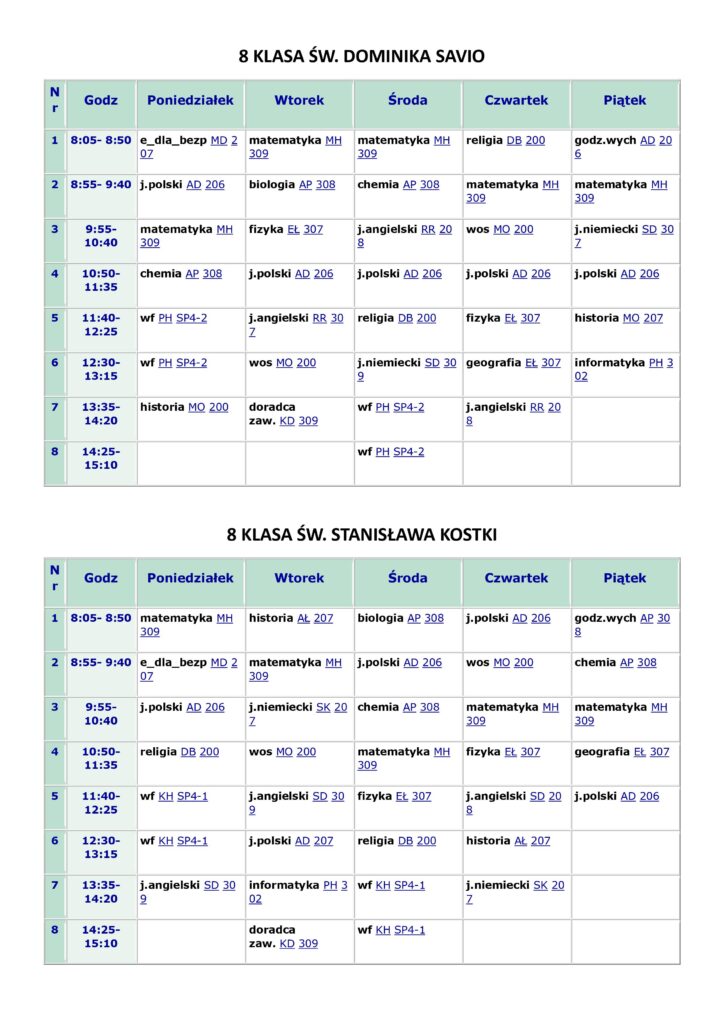 PLAN LEKCJI - Katolicka Szkoła w Polkowicach