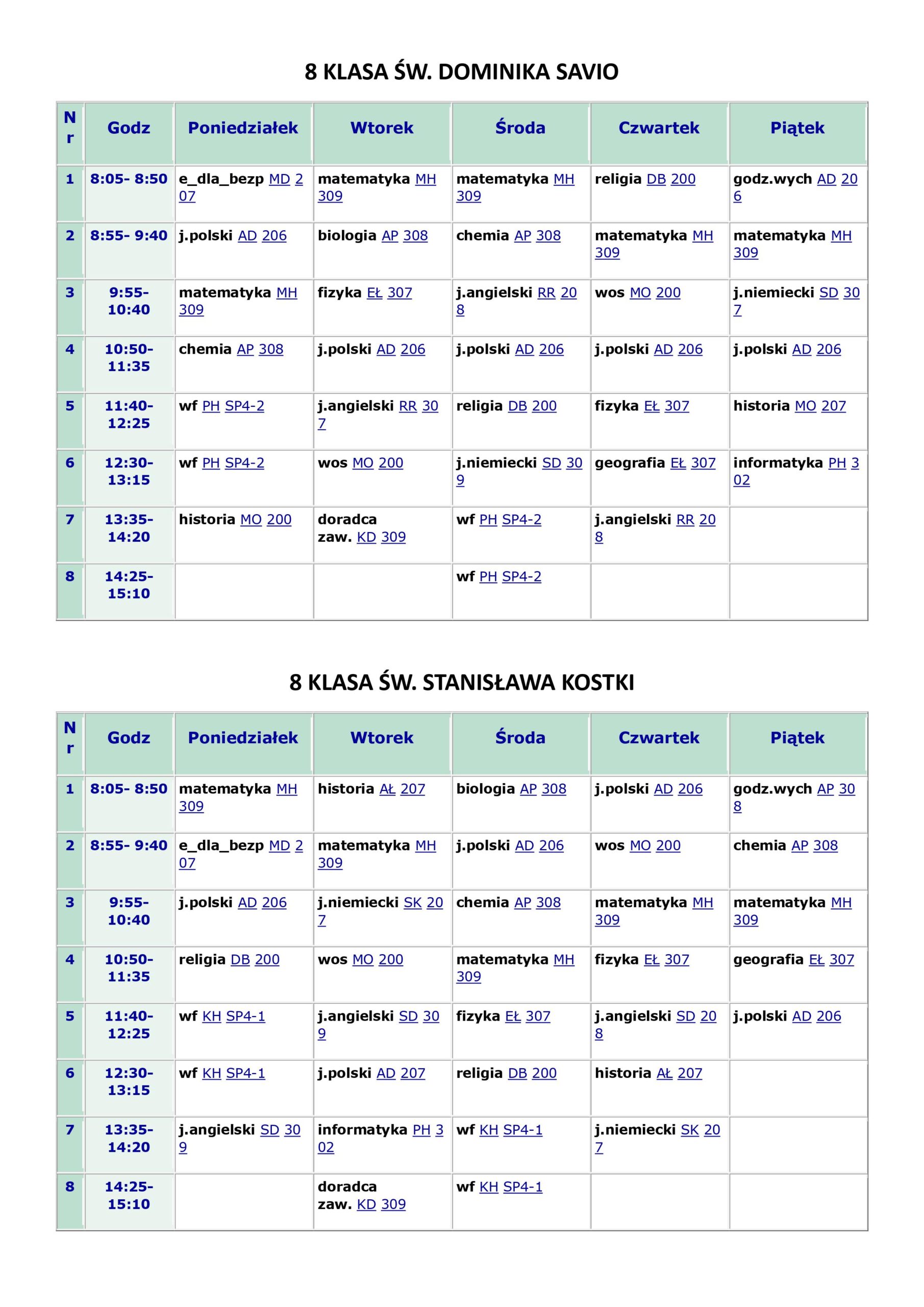 PLAN LEKCJI - Katolicka Szkoła w Polkowicach