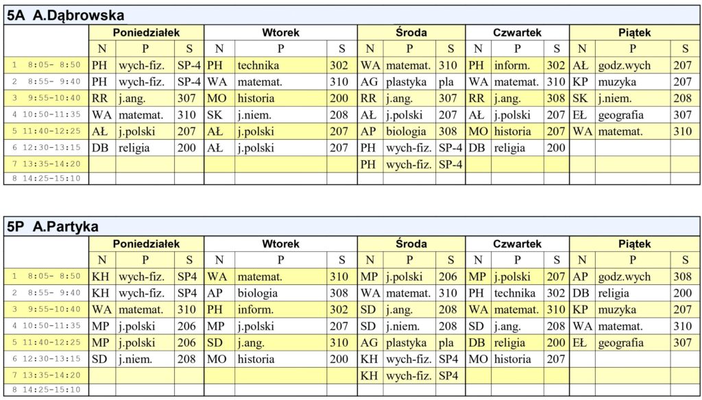 PLAN LEKCJI - Katolicka Szkoła w Polkowicach